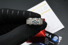 Anillo Ajustable (8-10) en Plata .925 con incrustaciones de 2ct de Moissanita D Corte VVS1 de 8 mm y Zirconia - comprar en línea
