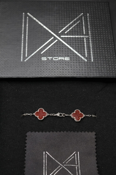 Pulsera tipo Van Cleef con Grabados VCA y AUG 750 19 cm en Plata .925 - tienda en línea