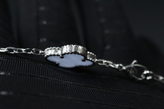 Pulsera tipo Van Cleef con Grabados VCA y AUG 750 19 cm en Plata .925