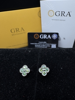 Aretes Van Cleef Trébol Plata .925 con Moissanita D and Green Corte VVS1 0.4 ct. - Dastoremx