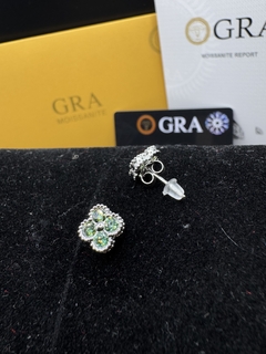 Aretes Van Cleef Trébol Plata .925 con Moissanita D and Green Corte VVS1 0.4 ct. - tienda en línea