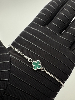 Pulsera tipo Van Cleef en Plata .925 1 Trébol de 4 hojas. - tienda en línea