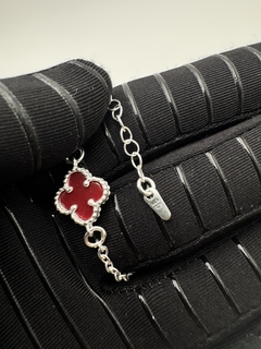 Pulsera tipo Van Cleef en Plata .925 1 Trébol de 4 hojas.