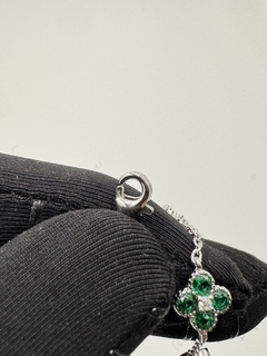 Pulsera tipo Van Cleef en Plata .925 / 5 tréboles de 4 hojas más motivo. en internet