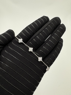 Pulsera tipo Van Cleef en Plata .925 / 5 tréboles de 4 hojas más motivo. - tienda en línea