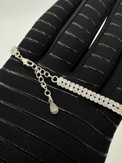 Pulsera tenis doble con extensible en plata .925 nacional. - comprar en línea