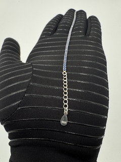 Pulsera tenis con zirconias negras/azul en plata .925 nacional. - comprar en línea