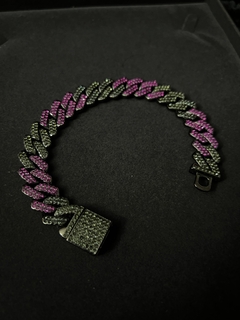 Pulsera Cubana Purple Black. 1/1 - 3/3 - comprar en línea