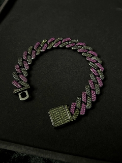 Pulsera Cubana Purple Black. 1/1 - 3/3 en internet