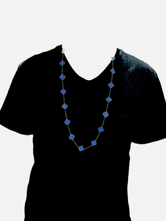 Collar Plateado tipo Van Cleef 20 tréboles de 4 hojas. - tienda en línea