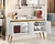 Aparador Buffet 4 Portas Luxo Pés Palito cor Branco / Madeirado - JM Casa dos Moveis - loja online