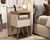 Mesa de Cabeceira Evora Pés Palito Off white / Nature - MJM Casa dos Moveis