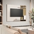 Painel de TV até 55 Polegadas Eduarda com prateleiras Off white / Ripado - MJM Casa dos Moveis
