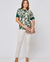 Blusa em viscose floral c/ costas malha lisa - loja online