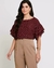 BLUSA EM CREPE POIS C/ DECOTE CANOA E MG CURTA - comprar online