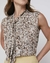 Blusa laço em crepe estampa animal print s/ mg - Allú