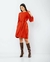 Imagem do Vestido tubo em suede c/ mg comprida levemente bufante e faixa