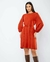Vestido tubo em suede c/ mg comprida levemente bufante e faixa - loja online