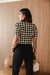 Imagem do Blusa em malha viscolycra xadrez c/ mg curta