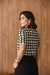 Blusa em malha viscolycra xadrez c/ mg curta - loja online