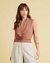 BLUSA CACHE COEUR EM CREPE CHIFFON C/ REGATA INTERNA E AMARRAÇÃO - Allú
