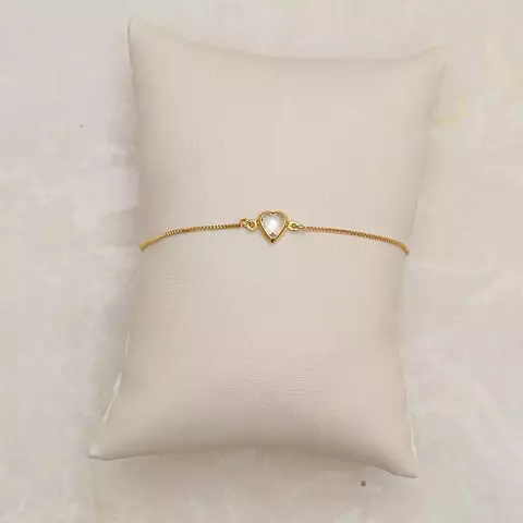 Pulseira Coração Zircônia Transparente