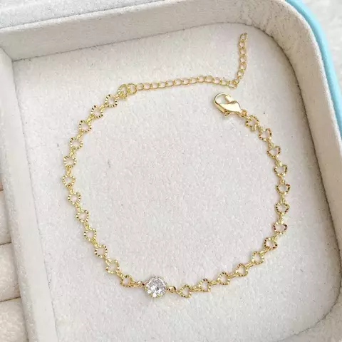 Pulseira Corações Diamantados