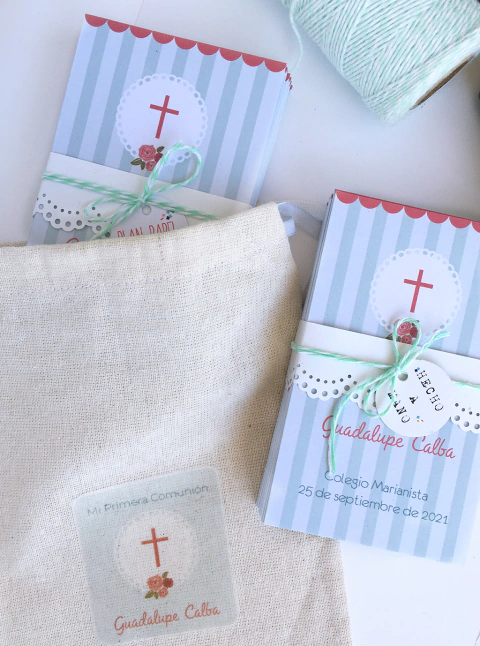 Estampita de Comunión - Cruz Shabby