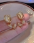 1 par de aretes de tachuela de moda simple tulipán en forma de flor