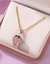 Collar con un dije de corazón rosa - ósea