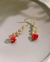 1 par de aretes largos con diseño de diamante imitación de flor