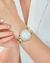 Reloj con Cadena de Oro y Correa de Metal - ósea