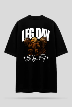 Camiseta Oversized Skyfit Leg Day - Preto na internet
