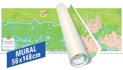 Mapa impreso RUTA 11, Zona de CASAQUINTAS de SAUCE VIEJO, SANTA FE