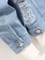 1 peça Jaqueta de denim casual para homem, estilo de rua desgastado, jaqueta de denim unissex - comprar online
