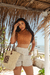 Conjunto De Bermuda E Cropped Linho - Florana Moda Feminina 