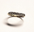 Meia aliança de ouro 18k com diamantes