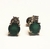 Brincos de ouro amarelo 18k com pedras de ágata verde e topázio branco.