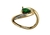 Anel de ouro amarelo 18k esmeralda com diamantes.