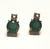 Brincos de ouro amarelo 18k com pedras de ágata verde e topázio branco. - comprar online