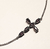 Pulseira couro-pedra ouro cruz - comprar online