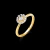 Anel de ouro amarelo 18k com diamantes - flor