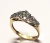 Anel de ouro amarelo 18k com diamantes - flores