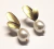 Brinco ouro folhas perola - comprar online