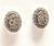 Brincos de ouro branco 18k oval com diamantes