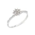 Anel de ouro branco 18k com diamantes - flor