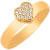 Anel de ouro branco 18k coração com pedras de zircônia - comprar online