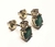 Brincos de ouro amarelo 18k com pedras de ágata verde e topázio branco. na internet