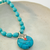 Colar Bijuteria Boho Pedra Azul Ródio Pri Acessórios - comprar online