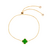 Pulseira Semijoia Virginia Trevo Verde Dourado na internet